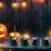Halloween Decorations Cauldron Mister 12 LED Mist Maker Fogger Cauldron Witch Jar Atomizer Lamp Punch Bowl Candy Fire Fl