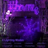 Halloween Decorations Spider Web Lights, 4FT Diameter 70 LED with Black Spider, Waterproof Net Lights, Remote Control