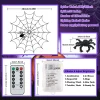 Halloween Decorations Spider Web Lights, 4FT Diameter 70 LED with Black Spider, Waterproof Net Lights, Remote Control