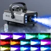 Halloween Fog Machine Smoke Machine 1200W with RGB LED Lights & Remote - Haze Smoke Generator for Halloween, Party, Stag