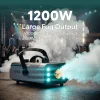 Halloween Fog Machine Smoke Machine 1200W with RGB LED Lights & Remote - Haze Smoke Generator for Halloween, Party, Stag