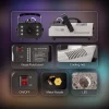 Halloween Fog Machine Smoke Machine 1200W with RGB LED Lights & Remote - Haze Smoke Generator for Halloween, Party, Stag