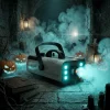 Halloween Fog Machine Smoke Machine 1200W with RGB LED Lights & Remote - Haze Smoke Generator for Halloween, Party, Stag