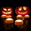 Halloween LED Pumpkin Lights Battery Operated - Orange Pumpkin Lights with Timer and Remote Halloween Decor - Halloween
