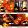 Halloween LED Pumpkin Lights Battery Operated - Orange Pumpkin Lights with Timer and Remote Halloween Decor - Halloween