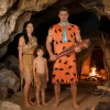 Halloween Men's Costume Adult Caveman Cartoon Style Outfit, Orange & Brown for Cosplay Family Parties