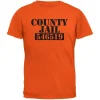 Halloween Men's County Jail Inmate Costume Orange Short Sleeve T Shirt
