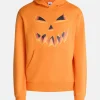 Halloween Oversized Fit Jack O'Lantern Pumpkin Graphic Fleece Hoodie Sweatshirt, Men's Sizes XS-4XLT