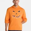 Halloween Oversized Fit Jack O'Lantern Pumpkin Graphic Fleece Hoodie Sweatshirt, Men's Sizes XS-4XLT