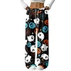 Halloween Pajama Pants for Women Halloween Pumpkin Print Fuzzy Sleep Pants for Women Warm Cozy Pj Bottoms Lounge Pants P