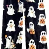 Halloween Pajama Pants for Women Men Couples Flannel Pjs Pants Fuzzy Pjs Pants Plush Pajama Bottom Costume Sleepwear Mat