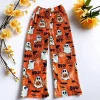 Halloween Pajama Pants for Women Men Couples Flannel Pjs Pants Fuzzy Pjs Pants Plush Pajama Bottom Costume Sleepwear Mat