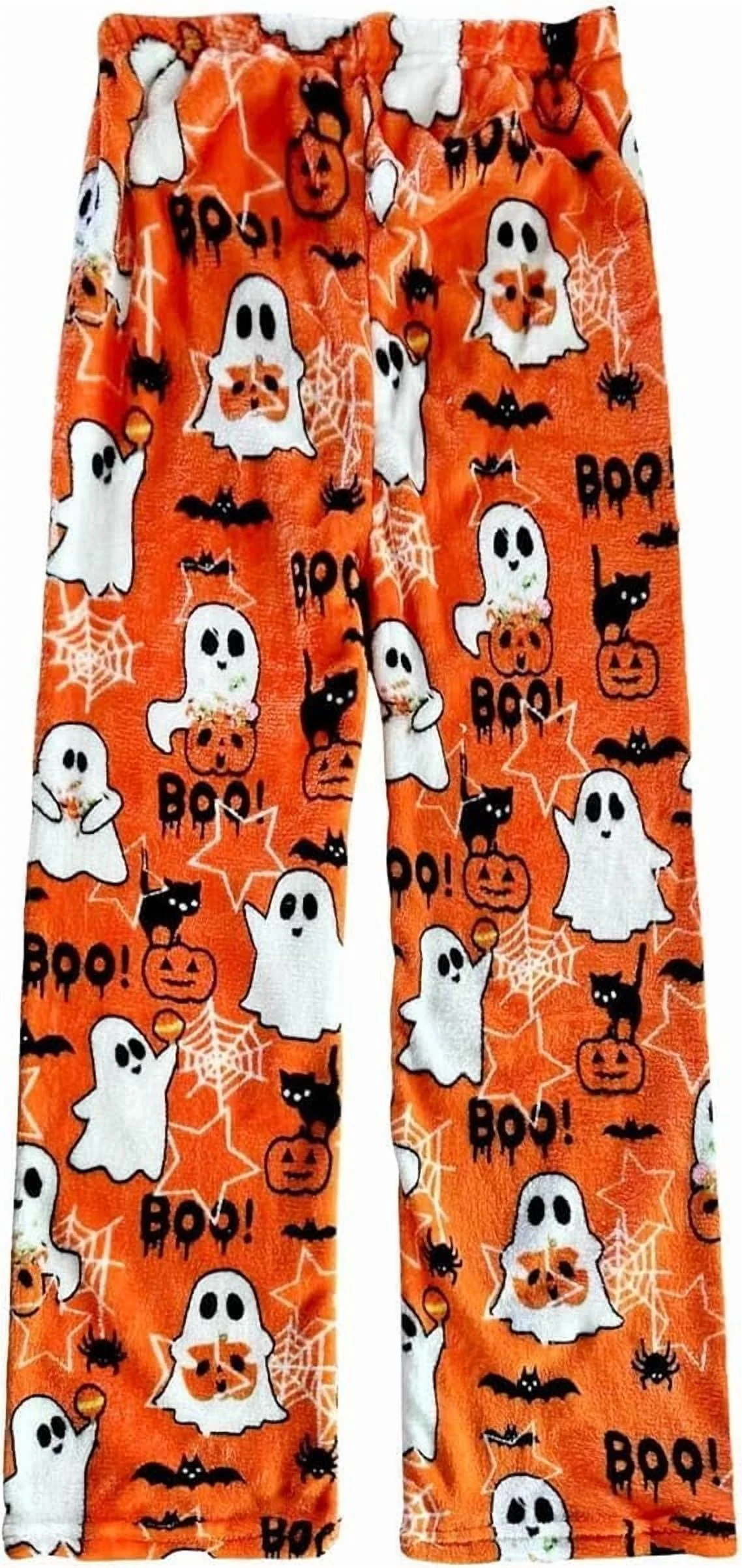 Halloween Pajama Pants for Women Men Couples Flannel Pjs Pants Fuzzy Pjs Pants Plush Pajama Bottom Costume Sleepwear Mat