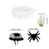 Halloween Porch Goose Outfit, Porch Goose Cloths Spider Web Duck Lawn Skeleton Costume for 23'' Plastic/Cement Duck Stat