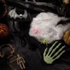 Halloween Porch Goose Outfit, Porch Goose Cloths Spider Web Duck Lawn Skeleton Costume for 23'' Plastic/Cement Duck Stat