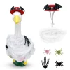 Halloween Porch Goose Outfit, Porch Goose Cloths Spider Web Duck Lawn Skeleton Costume for 23'' Plastic/Cement Duck Stat