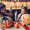 Halloween Pumpkin Carving Kit - 4 Carving Tools and 8 Paper Stencils Patterns for Kids and Adults