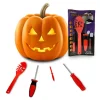 Halloween Pumpkin Carving Kit - 4 Carving Tools and 8 Paper Stencils Patterns for Kids and Adults