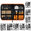Halloween Pumpkin Carving Kit Pumpkin Carving Stickers Professional Detail Sculpting Tools Double-Side Sculpting Tool fo