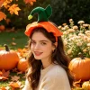 Halloween Pumpkin Headband, Halloween Costume Pumpkin Hat for Women Adult Cosplay Headdress