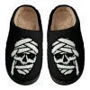 Halloween Slippers For Women Couple Halloween Cartoon Quirky Large Size Warm Padded Cotton Slippers Holiday Couple Shoes