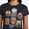 Halloween Stamp Women's Graphic Tee with Short Sleeves, Sizes XXS-XXL