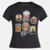 Halloween Stamp Women's Graphic Tee with Short Sleeves, Sizes XXS-XXL