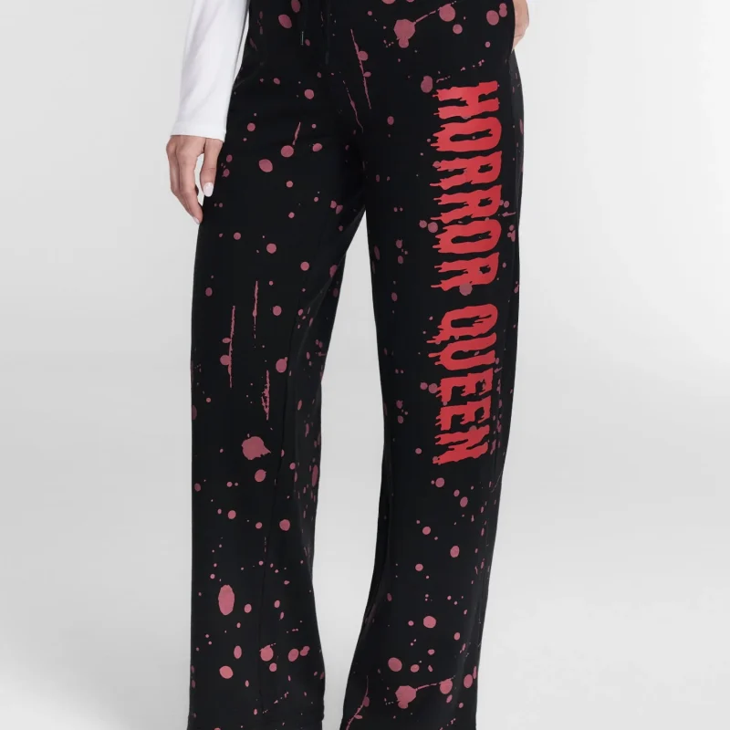 Halloween Women's Horror Queen Wide Leg Jogger Pants, Sizes XXS-XXL
