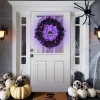 Halloween Wreath Halloween Spider Decorations Wreath with Lights, Halloween Spider Garland LED Halloween Door Wreath for
