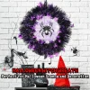 Halloween Wreath Halloween Spider Decorations Wreath with Lights, Halloween Spider Garland LED Halloween Door Wreath for