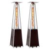Hampton Bay Pyramid Outdoor Propane Patio Heaters, 2-Set, 42,000 BTU - Brown