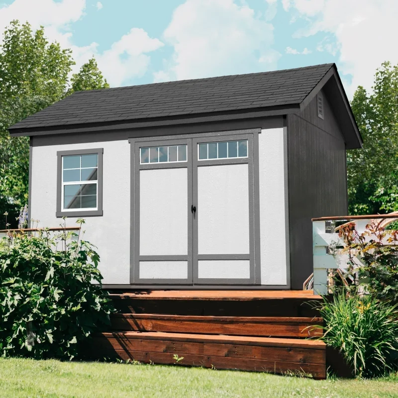 Handy Home Products Beachwood 10 ft. x 12 ft. Wood Storage Shed With Floor