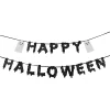 Happy Halloween Ghost Paper Banner Decoration, Black and White, 4.9', Halloween by Way To Celebrate