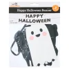 Happy Halloween Ghost Paper Banner Decoration, Black and White, 4.9', Halloween by Way To Celebrate