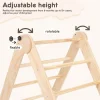 HARPPA Foldable 2-in-1 Wooden Pikler Triangle Climbing Arch With Ramp And Slide - Five Adjustable Angles