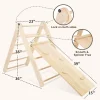 HARPPA Foldable 2-in-1 Wooden Pikler Triangle Climbing Arch With Ramp And Slide - Five Adjustable Angles