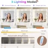 Hasuit Vanity Desk With Lighted Mirror, 48.8 in, White, 6 Drawers, 4 Shelves, 1 Storage Cabinet