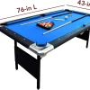 Hathaway Fairmont Portable Pool Table 6 Ft, 76 x 43.25 x 32 in - BG2574