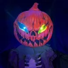Haunted Hill Farm Life-Size Poseable 6.7-Ft. Pumpkin Scarecrow with Lights and Sound, Indoor or Covered Outdoor Hallowee