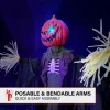 Haunted Hill Farm Life-Size Poseable 6.7-Ft. Pumpkin Scarecrow with Lights and Sound, Indoor or Covered Outdoor Hallowee