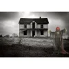 Haunted Hill Farm Life-Size Poseable 6.7-Ft. Pumpkin Scarecrow with Lights and Sound, Indoor or Covered Outdoor Hallowee