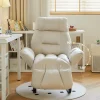 HDUTNGISN Recliner Armchair With Adjustable Backrest, White, 20 x 27.5 x 61.8 in
