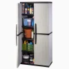 HDX Gray Plastic Freestanding Garage Cabinet With Adjustable Shelves And Lockable Doors, 35in W X 71in H X 18in D