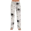 Hearthz Halloween Flannel Pajama Pants Women Plush Fuzzy Pajama Pants for Women Plaid Warm Cozy Pj Bottoms Lounge Pants