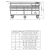 Heavy-Duty 72 in W x 24 in D 15-Drawer Mobile Workbench With Stainless Steel Top - Red
