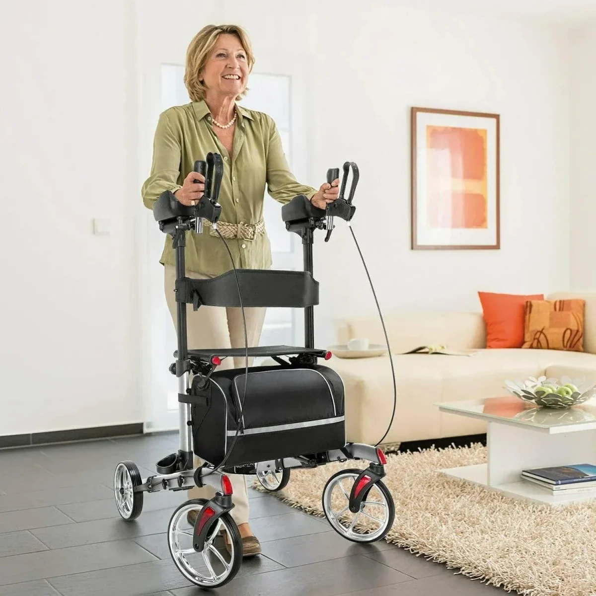 Heavy Duty Standing Upright Rollator Senior Walker