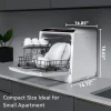Hermitlux Countertop Dishwasher With 5-Liter Built-In Water Tank - 900W