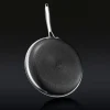 HexClad Hybrid Stainless Steel Cookware Pan Set, 6 Piece, 8 inch, 10 inch, 12 inch, Glass Lids, Black