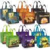 HiberyHom 12 Pcs Halloween Trick or Treat Bags with Handles, Gift Bags & Party Favor Bags for Kids, 8.27 x 5.91 x 7.87 i