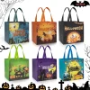 HiberyHom 12 Pcs Halloween Trick or Treat Bags with Handles, Gift Bags & Party Favor Bags for Kids, 8.27 x 5.91 x 7.87 i